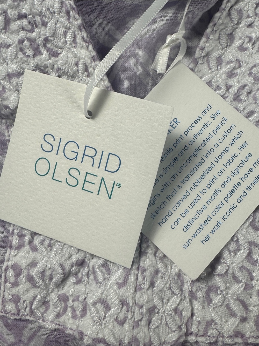 NWT Sigrid Olsen Women XL Tunic Blouse Matching Scarf Set Purple Floral - Picture 4 of 14